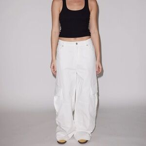 Local European White Wide Leg Jeans